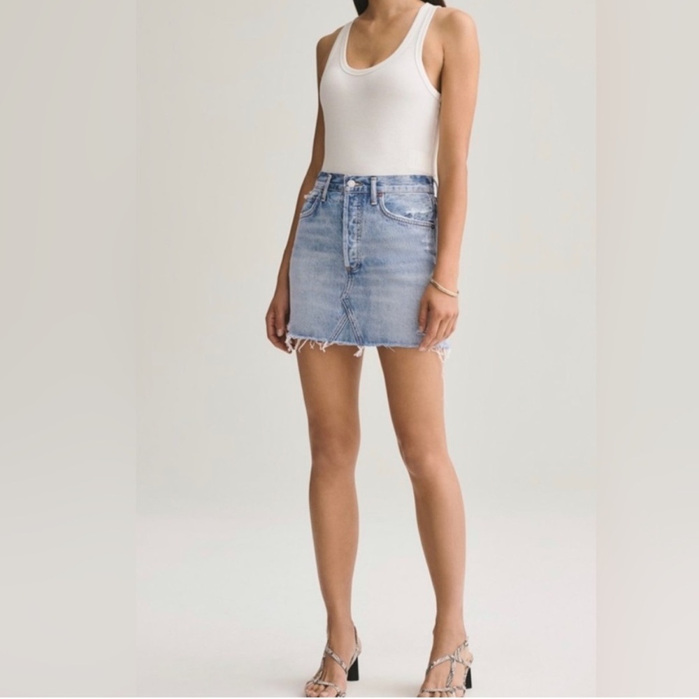 Agolde Quinn High Rise Mini Denin Skirt